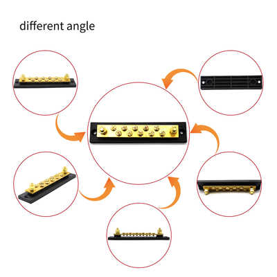 RV Yacht Jalur Pertukaran Arus Besar Baris Tembaga Bus Bar 150A 48V DC 10 Bit