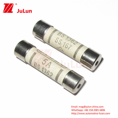 BS1362 240V 250V Tegangan Nominal SEM UK PLUG Keramik Fuse Mobil 6 * 25mm Untuk Perlindungan Mobil