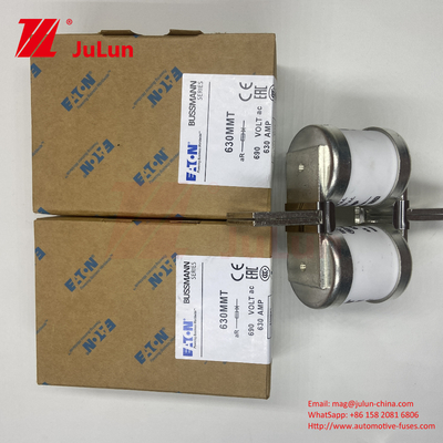 BUSSMANN 630MMT 630A Fuse Keramik Otomotif Dengan Desain Plat Datar Kembar 690V Tegangan Untuk Perlindungan Kendaraan yang Efisien