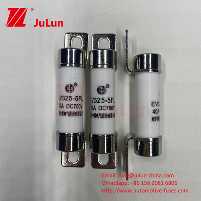 50kA DC Fuse Rated Untuk EV DC DC Converter Car Charger 750VDC EV325 Fuse Chemical Load Dan Suhu Tinggi 40A 5
