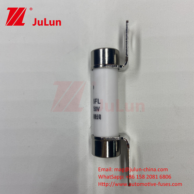 10A-50A 750VDC Fuse Keramik Otomotif Dengan Bolt Mount Keramik Ev325 Fuse Breaking Capacity EV325 20KA 50kA 15A 25A