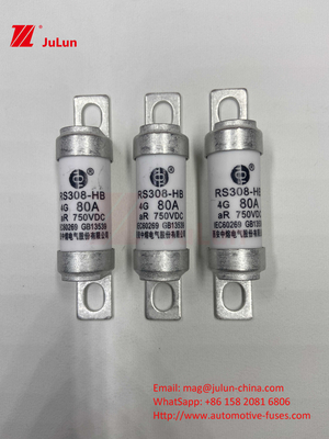 100A80A 750VDC Energi penyimpanan 10A 25A 30A 50AEV Tegangan Micro Fuse Dengan Perlindungan Cerdas Untuk Sistem Traksi Listrik