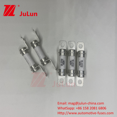 Fuse Kendaraan Listrik 500VDC Bolt M6 Bolt 50A Fuse Berkapasitas Pemutus DC yang sangat baik