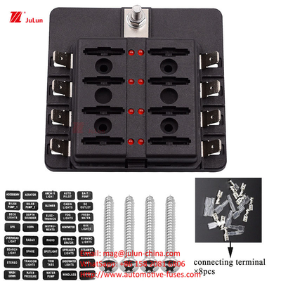 ANS/MIDI 30A-500A Pemegang Sekring Kontak Tembaga Kecil Sesuai dengan Standar UE UL untuk Reset Otomatis Sekring Otomotif
