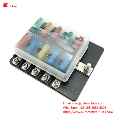 ANS/MIDI 30A-500A Pemegang Sekring Kontak Tembaga Kecil Memenuhi Standar UE UL 12-Way Fuse Box