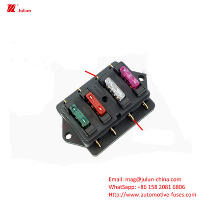 Bagian Otomatis Perlindungan Sirkuit Elektronik Terminal arus 32V30A-500A Auto Fuse Holder Tembaga Kontak 30A-500A