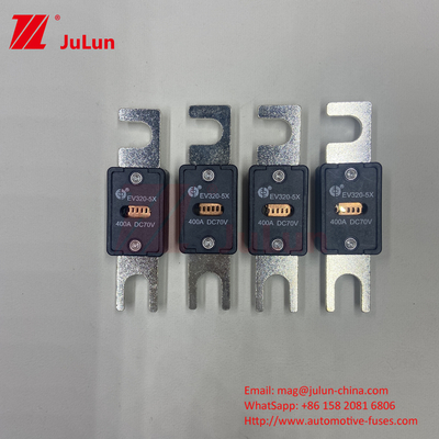 EV320-5X-80A 70VDC Fuse Keramik Hitam Kendaraan Listrik Untuk Aplikasi Mobil