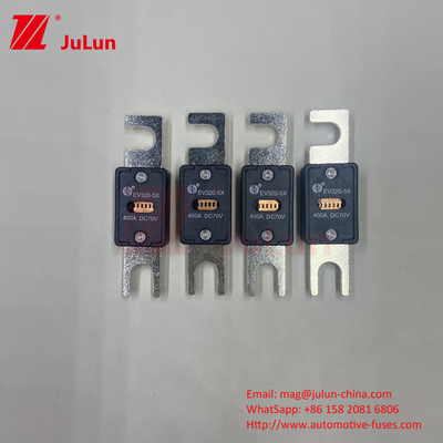 Kendaraan Listrik EV320-5X-225A 70VDC Tegangan Automotive Fuse Untuk EV Sistem Pengisian M6 M8