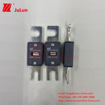 Kendaraan Listrik EV320-5X-225A 70VDC Tegangan Automotive Fuse Untuk EV Sistem Pengisian M6 M8