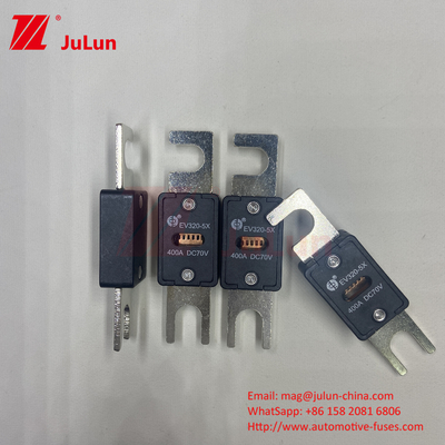 EV320-5X-450A-N 70VDC M6 M8 Fuse EV Portable Memenuhi Standar ISO8820-5 untuk Powertrain Otomotif dan Sistem Listrik