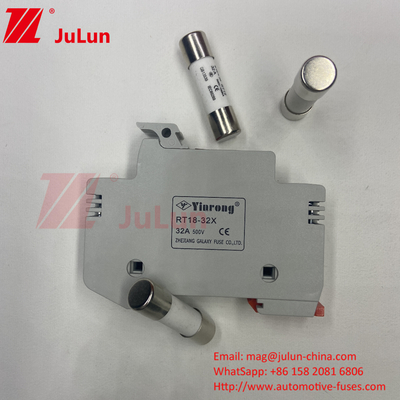 PV-30 CE TUV 10*38mm Dc 6A 8A 10A 12A 15A 20A 25A 32A PV Solar Dc 1000V Fuse Dengan Fuse Holder Box Dengan Indikasi