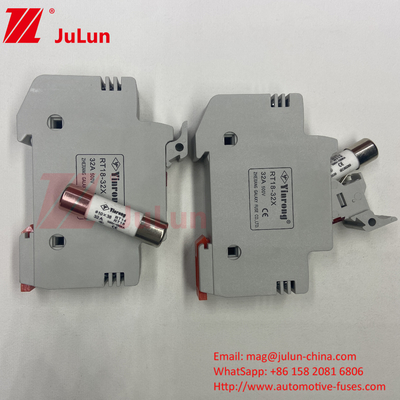 1000VDC 32A pemegang sekering surya dengan sekering untuk Inverter PV RT18-32 15A 20A 32A pemegang sekering dengan indikator LED untuk Solar P