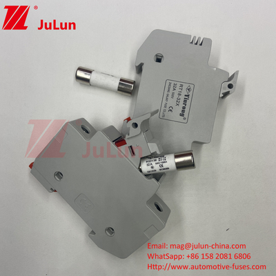 Silver Solar Pv Fuse / Din Rail Solar Fuse Holder Range Untuk Kotak Bus Photovoltaic