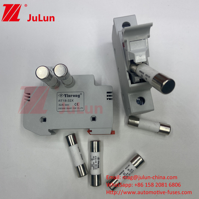 20A Solar PV Fuse Holder Dengan Fuse Untuk Photovoltaic Bus Box Nqqk RT16D-00 TPS DC Current 80V 250A Solar Energy Fuse