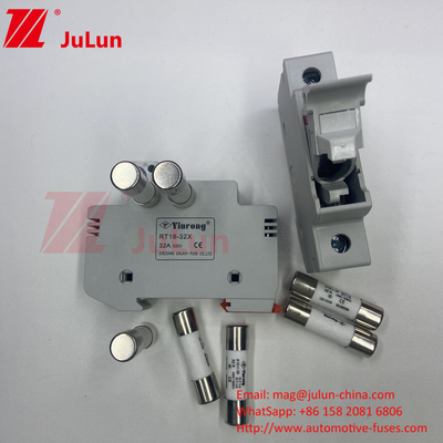 Silver Element Solar PV Fuse Untuk IEC60269.6 Standar Din Guide Fuse Holder