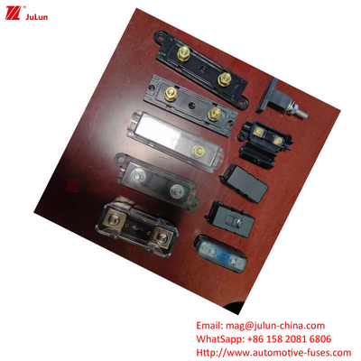 Plastik / Nylon Housing Automotive Fuse Holder Memenuhi Standar UE UL Dengan 30A-500A Holding Current