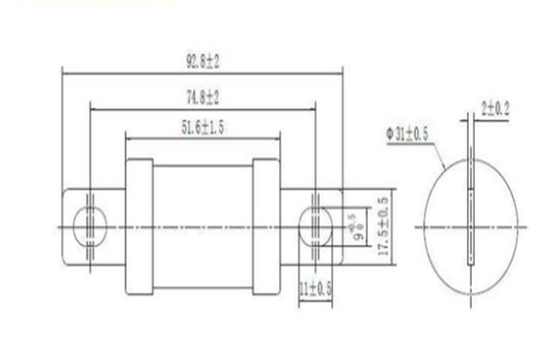 Adaptor pengisi daya EV kompatibel dengan mobil listrik tabung bulat tipe sekring DC500V