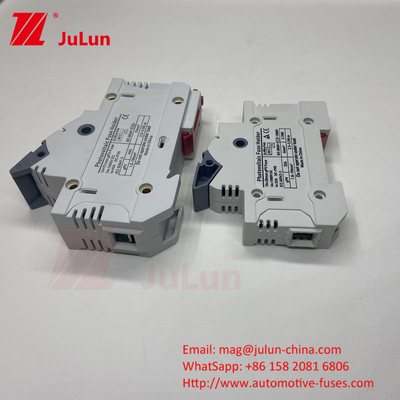 TUV DC Solar Fuse Fusible Holder Box Base DNPVF1-32 Perlindungan Sistem Surya 10x38MM 1000V GPV Fast Blow Keramik DIN Rail