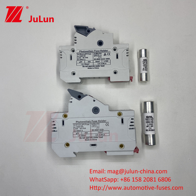 Protective Certified DIN Rail Solar Fuse Holder Untuk Panel Surya RT18 AC Fuses Fast Blow Keramik 22x58