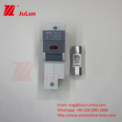 Fuse holder 30A 63A 500V 10x38 RT18-32 Fuse holder silinder 10A 1000DC Fuse surya PV untuk perlindungan fotovoltaik
