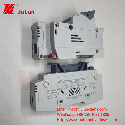 Fuse holder 30A 63A 500V 10x38 RT18-32 Fuse holder silinder 10A 1000DC Fuse surya PV untuk perlindungan fotovoltaik