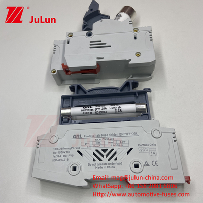Fuse Solar PV Silinder Untuk Solar Inverter Photovoltaic 22 * 58mm 1000DV Photovoltaic