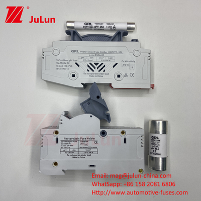 SeanRo Solar PV Din Rail Fuse Holder Untuk Fuse Link 10*38mm 1000V 15amp DC Fuse 25A