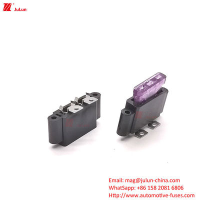 32V Tegangan Nominasi Tembaga Kontak Otomatis Reset Pemutus Sirkuit 30A-500A Car Fuse Holder Nylon Plastik