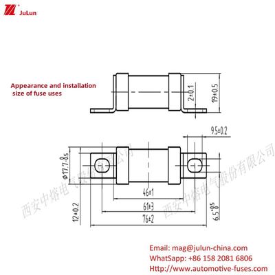 16A-400A EV Charger Fuse Kendaraan Listrik Dengan Bolt Screw Terminal