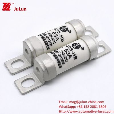 Fuse DC750V 32A 63A 100A EV untuk sistem tenaga listrik