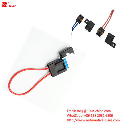 Plastik Shell Car Fuse Holder Bagian Otomotif Perlindungan Sirkuit Kontak Tembaga 30A-500A 32V