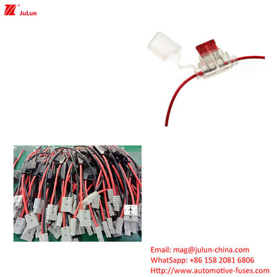 30A-100A Tembaga Auto Fuse Holder Plastik / Nylon Housing Unipolar Auto Parts