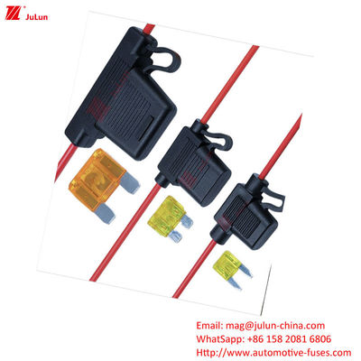 Inline Chip Fuse/Bracket/Circuit Protection Pemegang Fuse Waterproof Digunakan secara luas untuk perlindungan sirkuit di semua jenis kendaraan menggunakan bahan kontak tembaga yang tahan lama