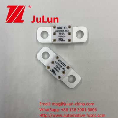 Fuse Keramik Otomotif A202001 200A 150VDC Untuk Perlindungan Sirkuit Singkat Ukuran Kecil Rating arus tinggi