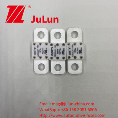 Fuse Keramik Otomotif A202001 200A 150VDC Untuk Perlindungan Sirkuit Singkat Ukuran Kecil Rating arus tinggi
