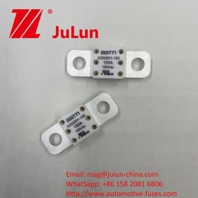 ASTM A202001 100A 150VDC Sekring Keramik Mobil untuk Perlindungan Sirkuit Singkat di Pengisi Daya Mobil dan Spesifikasi Lainnya