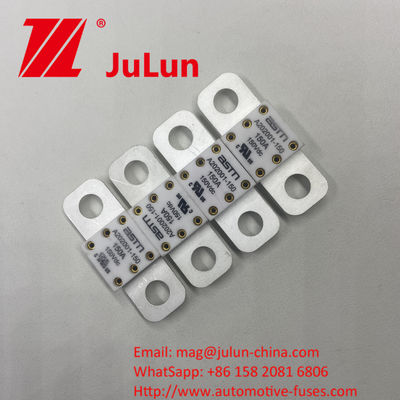 Screw Bolt A202001-500A 150VDC Fuse Keramik Otomotif 100A 150A 200A 250A 300A 350A Rekomendasi Torsi ketat 11-13N·m Untuk Mode Pemasangan M8