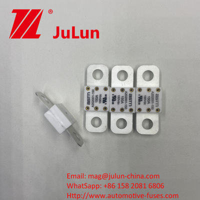 Fuse Keramik Otomotif ASTM A202001-200A 150VDC untuk Sistem Traksi EV Bahan Perak 20KA Kapasitas Patah 16-20KA 400A 500A