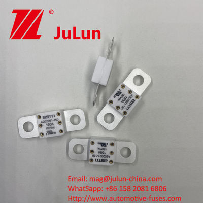 A202001-300A 150VDC Fuse Keramik Otomotif dengan Arus Listrik 100A 150A 200A 250A 300A 350A 400A 500A dan Jarak Lubang 39mm