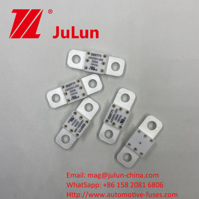 Fuse Keramik Otomotif A202001-350A dengan Tegangan 150VDC dan 1.0In 4 Jam 3.0In 10s Max. Karakteristik Listrik