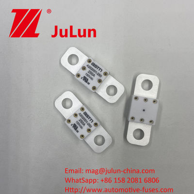 300A 150VDC A202001 cara pemasangan sekrup mudah dipasang 20 * 55mm Fuse Keramik Otomotif dengan torsi ketat yang direkomendasikan 11-13N · m Untuk M8