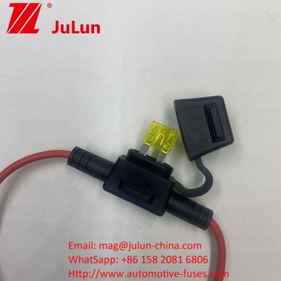 12V Automotive ATC Car Blade Fuse HolderTap In Line Mini Fuse Holder dengan 10 Gauge Wire