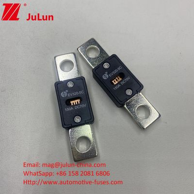 51mm Jarak Lubang EV320-5X 125A 70VDC Sekring Keramik Otomotif Dengan Sertifikasi GB/T31465.5-2015 Dan Tegangan Nominasi 70VDC