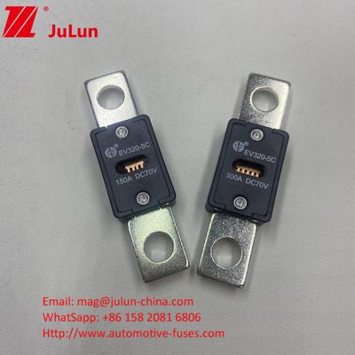 EV320-5C 300A 70VDC Fuse Blade Otomotif Dengan Jarak Lubang 51mm Dan Mode Pemasangan Bolt M8