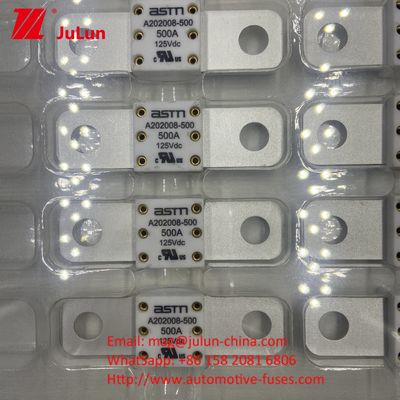 ASTM A202008 250A 125VDC Jarak Lubang Sekring Kendaraan Listrik 50.8mm 100A 125A