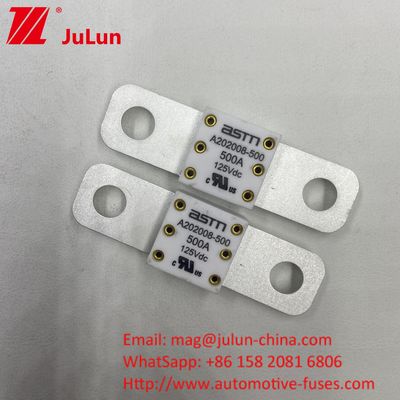125VDC 150A A202008 Fast Charging Electric Vehicle Fuse Untuk Kendaraan Transportasi 100A 150A 200A 250A 300A 350A 400A 500A