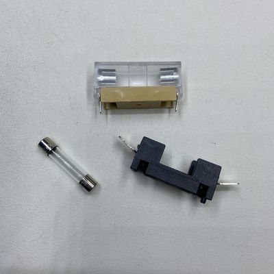 Pemasangan papan PCB 6*30mm 250VDC Hitam Biru Transparan Emas Pemegang Sekring Mobil