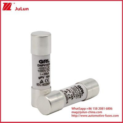 15A 1000VDC Fuse Link Solar GPV DC Fuse 10*38mm 32A Rating Untuk Perlindungan Listrik Dalam Sistem PV Untuk Digunakan Dengan Fuse Housing