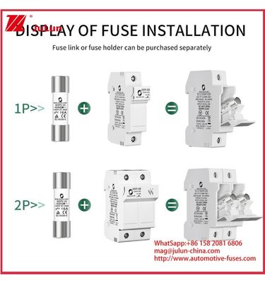 GPV 16A 1000VDC 20KA Fotovoltaic Tegangan Tinggi Fuse Keramik Tubular 10*38mm