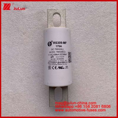 RS309-MF 175A 750VDC UL Fuse Keramik Tubular AR 750VDC/700AC IEC 20KA GB 5-800A untuk Kendaraan Listrik dan Sistem Tenaga